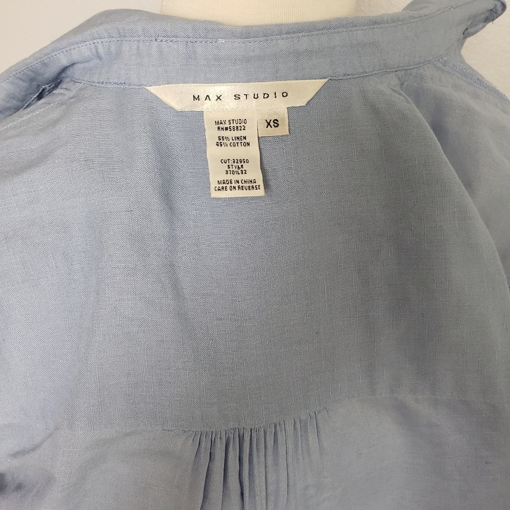 Max Studio Linen blend button down XS RN # 58822 - Picture 7 of 8